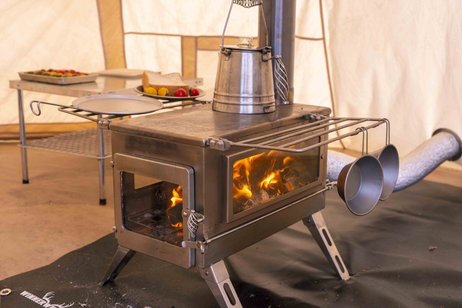 Nomad Plus Double View External Air L-sized Wood Burning Tent Stove